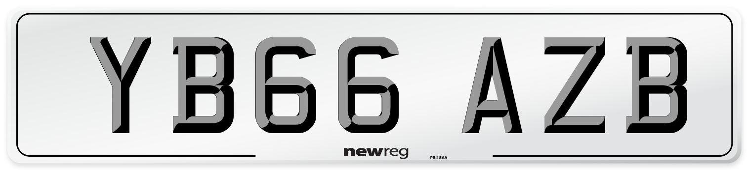 YB66 AZB Number Plate from New Reg